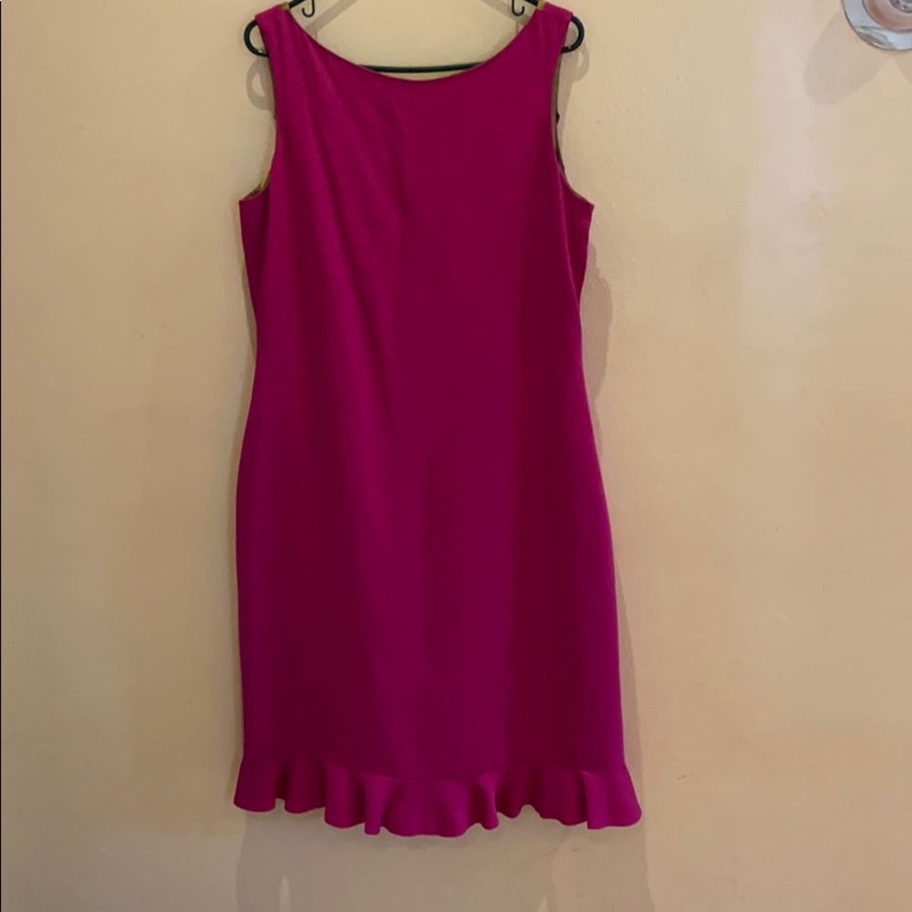 Magenta drop back dress